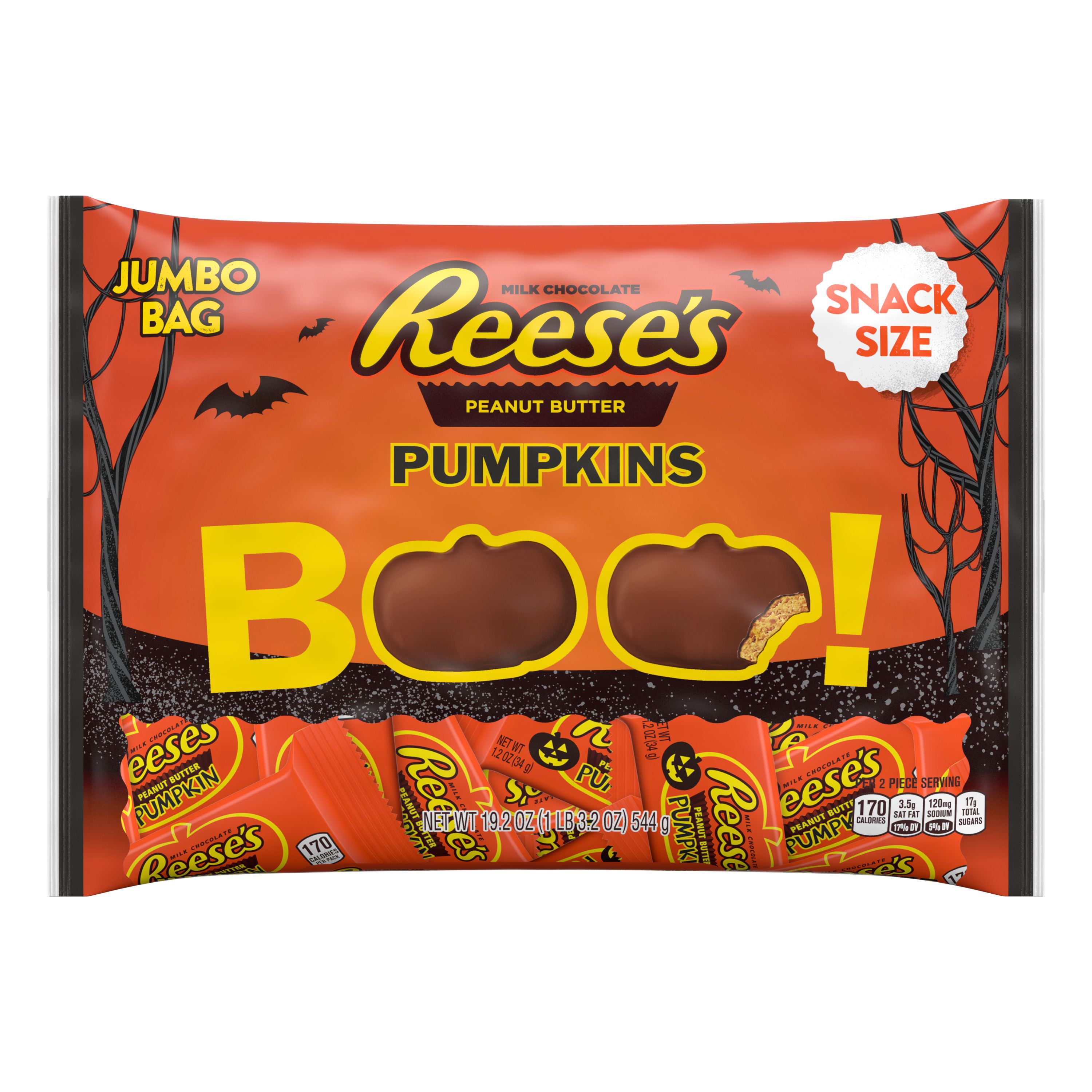 Reese S Halloween Milk Chocolate Peanut Butter Pumpkins Candy 19 2 Oz Walmart Com Walmart Com