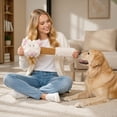 thumbnail image 4 of Oral Toys for Puppies, Durable Chew Toys for Dogs, Interactive Dog Rope Toys, Fuzzy Plush Pet Toys, 14X4.5 in Pig Shaped Tug of War Toys, Fully Stuffed Soft Plush Body, Washable, 4 of 5