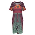 thumbnail image 3 of Vestido de verano para mujer, traje holgado con bolsillo con diseño de torre para ocasiones formales., 3 of 6
