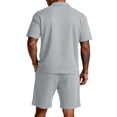 thumbnail image 4 of Dresfit Quarter Zip Shirt and Shorts Set Men Collared Polo Shirts Shorts Tracksuit 2026 Summer Breathable Baggy 2 Piece Outfits L, 4 of 6