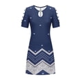 thumbnail image 4 of Vestido casual de mujer con hombros descubiertos y mangas cortas con estampado de espalda para adelgazar Fridja  qw1074, 4 of 5