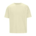 thumbnail image 2 of Men's Linen Short Sleeve Crew Neck T-Shirt Breathable Solid Color Casual Beach Top for Everyday Wear Men's Loose Fit Casual Fashion Shirt, 2 of 7