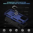 thumbnail image 5 of Pozyie Rugged Case for iPhone 17 Pro Max with Screen Protector, Full-Body Shockproof Protective Cover with Metal Magnetic 360° Rotating Ring Kickstand, Blue, 5 of 6