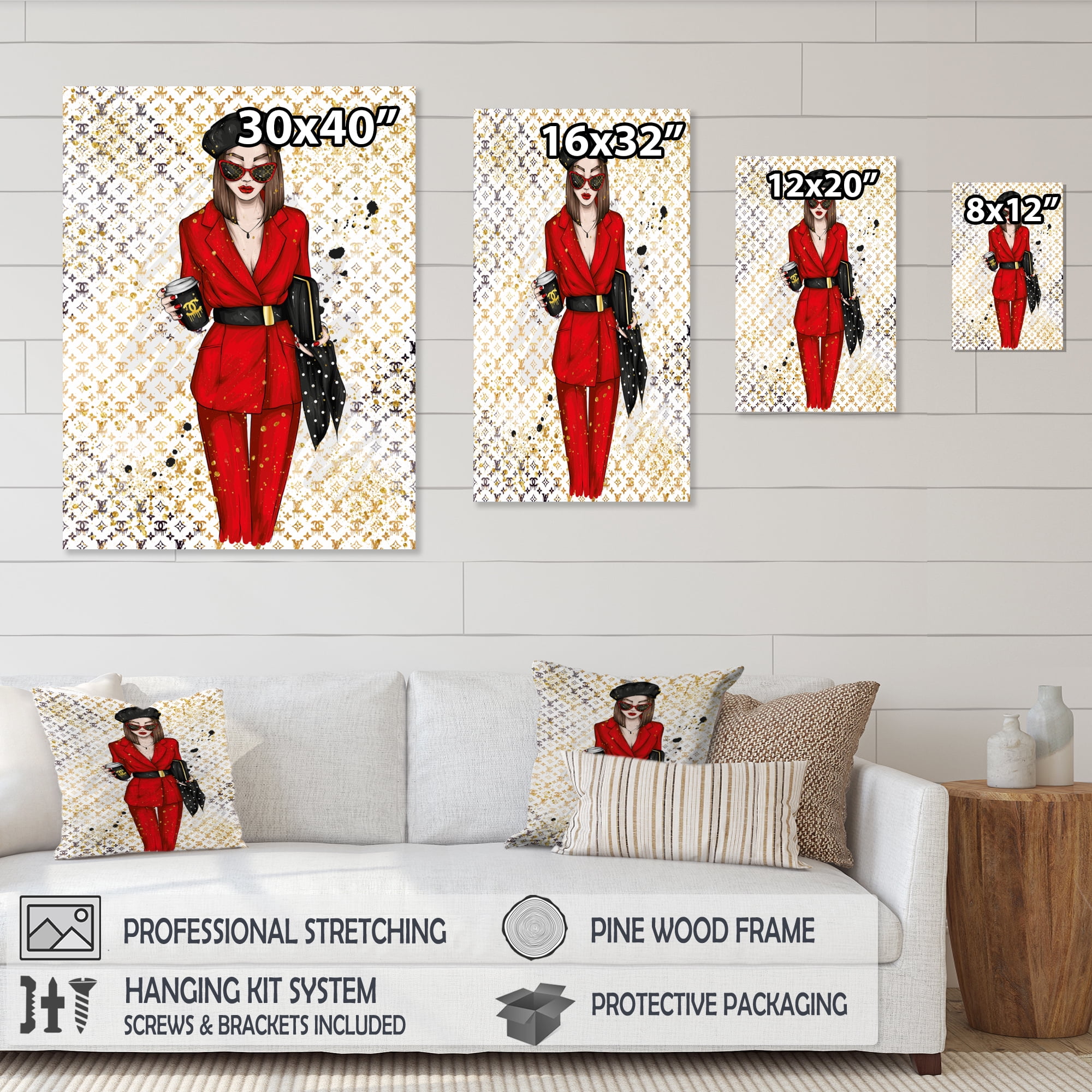 Designart High End Fashionista II Canvas Wall Art