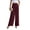 Wine Red, variant on Uvplove Women's Pocket Wide Leg Trousers Lightweight Pants High Waist Button Loose Trouser Work Casual Business Pants,US Size XX-Large in Dark Green