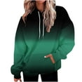 thumbnail image 2 of Jinhomg Plus Size Trendy Hoodies for Women Oversized Casual Gradient Color Sweatshirts Loose Comfort Long Sleeve Kangaroo Pocket Pullovers with Drawstring 2025 Saving Green XXXL, 2 of 5