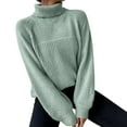 thumbnail image 1 of Chandail-Over Décontracté Surdimensionné en Tricot Côtelé pour Femmes Manches Longues Col Rond Hauts Automne Hiver Mode Confortable Doux Chaud, 1 of 5