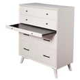 thumbnail image 2 of Flynn Mid Century Modern 4 Drawer Multifunction Chest with Pull Out Workstation Tray in White Finish, 2 of 5