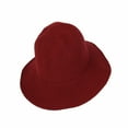 thumbnail image 4 of WITHMOONS Wool Winter Floppy Wide Brim Womens Bowler Fodora Hat DWB1103 (Wine), 4 of 5