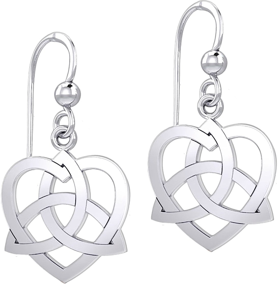 925 Sterling Silver Celtic Heart Trinity Knot Kids Girls Women Stud Earrings 
