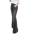 thumbnail image 1 of CHUANK Women‘s Plus Size Denim Flared Pants High Rise Wide Leg Bootcut Jeans Trousers with Pockets Black XL, 1 of 2