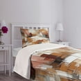 thumbnail image 3 of Ambesonne Brown Quilted Bedspread Set 2 Pcs, Nude Warm Palette Brushstroke, Twin Size, Cinnamon Amber Blue Grey, 3 of 4