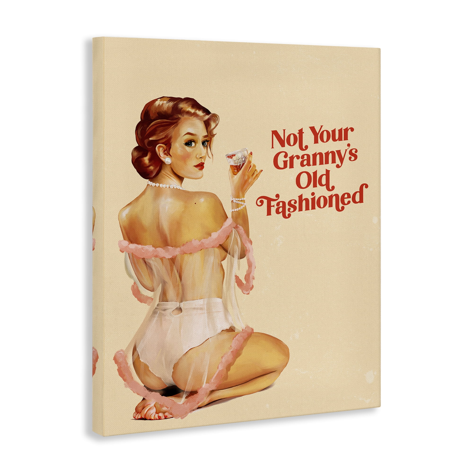 Stupell Industries Not Your Granny's Old Fashioned People Painting Wrapped Canvas Art Print Wall Art, 16 x 20