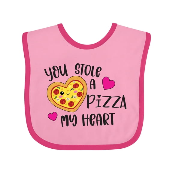 Inktastic Valentine's Day You Stole a Pizza of My Heart Boys or Girls Baby Bib