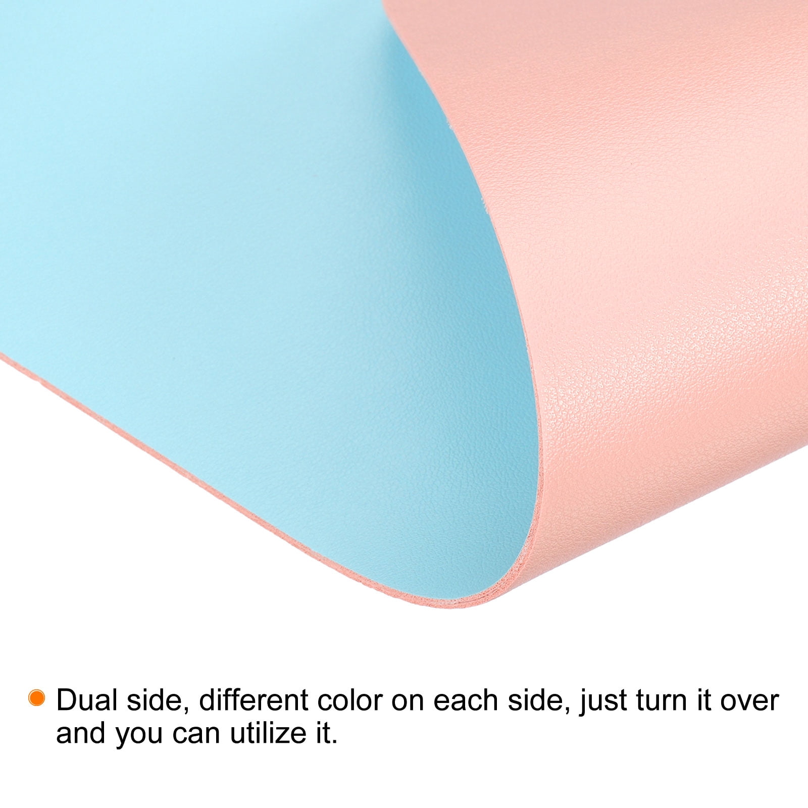 Uxcell 27.56"x13.78" Desk Mat Protector, PU Leather Dual Side Waterproof Mouse Pad Writing Mat for Office Home, Blue, Pink