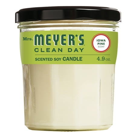 Mrs. Meyer's Clean Day Scented Soy Candle, Small Glass, Iowa Pine, 4.9