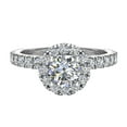 thumbnail image 4 of Petite Engagement Rings for Women Round Halo Diamond ring 18K White Gold 1.05 CT TW (G,SI), 4 of 5
