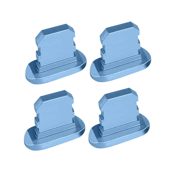 Methold 4Pcs Mobile Phone Stopper Dust Proof USB Protection Anti-dust Cap Micro Charging Port Replacement for 13/Mini/Pro/Pro Max Cables de audio/vídeo Azul claro