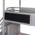 thumbnail image 5 of Bellemave Twin Over Full House Bunk Bed Frame with Storage Staircase and Blackboard,Playhouse Floor Bunk Beds with Roof,Solid Wood Loft Bed,Bedroom,Teens, Adults(Grey), 5 of 14