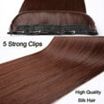 thumbnail image 5 of Synthetic 5-Clip One Piece Invisible Hair Extensions Long Straight 24Inch Heat Resistant Hairpiece for Women, 5 of 10