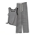 thumbnail image 2 of Xdegoge Pajama Sets for Women Scoop Neck Sleeveless Tank Top and Pants Casual Sleepwear Loungewear Loose Fit Striped Pattern Soft Lightweight Spring Summer, 2 of 5