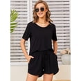thumbnail image 2 of DOPI Women's Pajama Set Short Sleeved 2-piece Casual Set with Pockets, Multiple Colors, and Sizes, 2 of 5