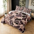thumbnail image 3 of Manfei Farmhouse Camo Twin Quilt Set, Vintage Ice Hockey Twin Coverlet Set, Burly Wood, 2-Piece, 1 Bedspread and 1 Pillowcase, 3 of 7