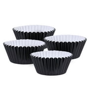 ROSENICE 100pcs Aluminum Thickened Foil Cups Cupcake Liners Mini Cake Muffin Molds Baking Molds (Black)