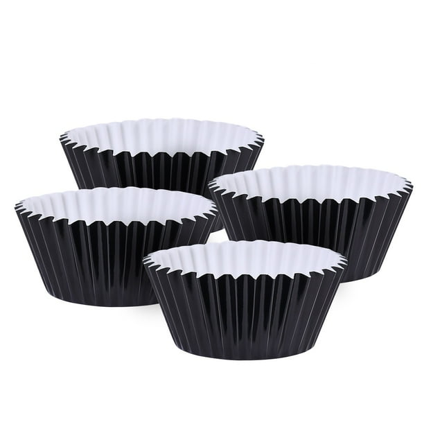 ROSENICE 100 tazas de papel de aluminio espesado de aluminio forros para cupcakes Mini moldes para muffins para pasteles moldes para hornear