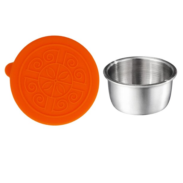 Contenedor de salsa Taza De Salsa De Inmersión De Acero Inoxidable Con Tapa Para El Hogar Al Aire Libre Naranja Magideal Contenedor de salsa