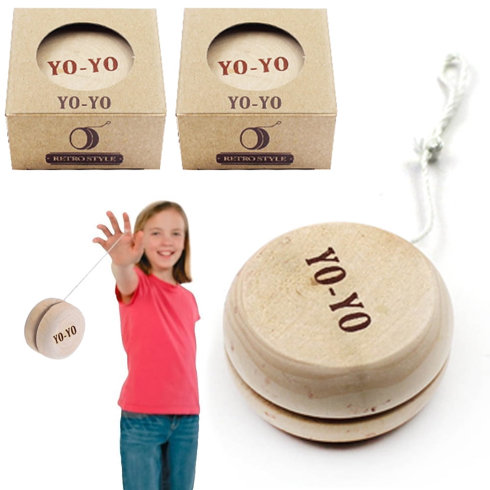 4 NEW WOOD YO YO'S novelty yo play classic string toy yoyo toy wooden toys new 