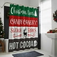 thumbnail image 4 of Christmas Theme Bathroom Shower Curtain Christmas Trees Canes Reindeer Hot Cocoa Waterproof Washable Shower Curtains for Bathtub Bath Decor with Grommets and Hook 66 X 72 Inch, 4 of 8