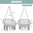 thumbnail image 4 of Spaco Hanging Macrame Hammock Chair with Handwoven Cotton Backrest-White, Handwoven Cotton Rope Hammock Chair for Bedroom Indoor Outdoor Patio Yard, 4 of 8