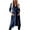 Blue, variant on Lovskoo Cardigan Sweaters for Women Open Front Long Sleeve Medium Length Knit with Belt Lapel Jacket Oversized Winter Outerwear Tops Khaki