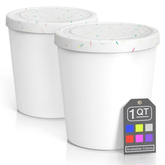 Recipientes para helados BALCI Premium de 1 litro (paquete de 2) con tapas