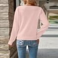 thumbnail image 6 of Womens Jumper Comdrip Womens Fall Long Sleeve Solid Color Sweaters Casual Outfits Puff Sleeve Knitted Pullover Jumper Tops Women Sweater Light Pink 2XL, 6 of 7