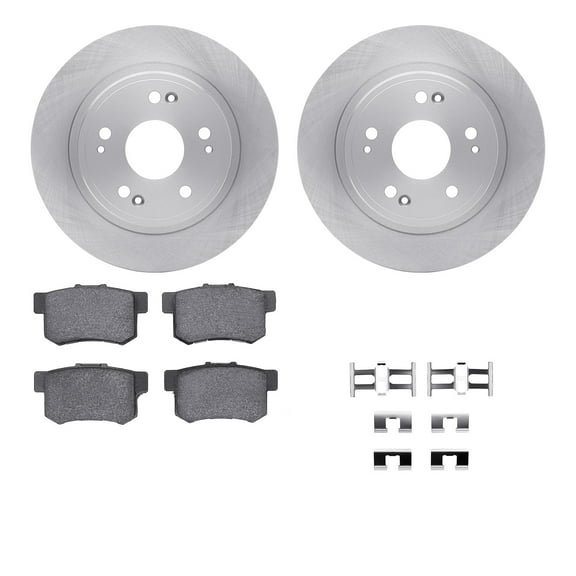 Dynamic Friction Company Rear Brake Rotors with 5000 Advanced Brake Pads includes Hardware 6512-59288