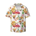 thumbnail image 2 of Lsque Fall harvest truck pumpkin print Men's Cuban Collar Short Sleeve Shirt Summer Beachwear Casual Button Down Fashionable Vacation Leisure Shirt-Large, 2 of 7