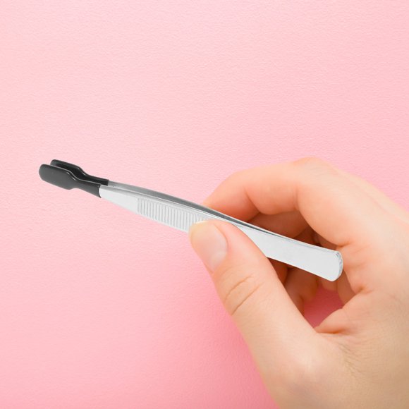 OULII 1Set Nose Hair Tweezers Stainless Steel Silver Damage Prevention Jewelry Tools