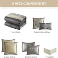 thumbnail image 7 of Lanco Damask 8 Piece Comforter Set, Silver/Ivory, King, Fill Polyester, Patchwork, 7 of 7