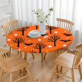 thumbnail image 3 of Happy Halloween Round Tablecloth with Elastic Edge Waterproof Spillproof Pumpkin Skull Bat Spider Table Covers Tablecloth for Halloween Party Decorations Favors (52in), 3 of 7