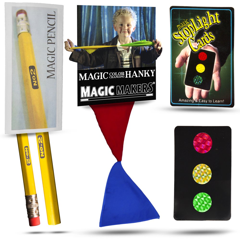 Magic Makers Color Changing Hanky, Stop Light Cards and Magic Pencil
