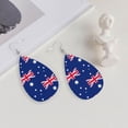 thumbnail image 4 of Faux Leather Earrings Earring Australian Flag Teardrop Dangle Earrings For Women Jewelry, 4 of 6