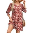 thumbnail image 5 of SIEANE Women's summer boho V-neck floral elegant breathable short-sleeved lazy dress S-2X, 5 of 5