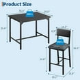 thumbnail image 2 of Dining Table Set for 2 W/Footrest & Backrest, Counter Height Table with 2 Upholstered Bar Chairs, Kitchen Table Set with Corner Protector, for Kitchen Room, Apartment, Pub, Black, 2 of 8