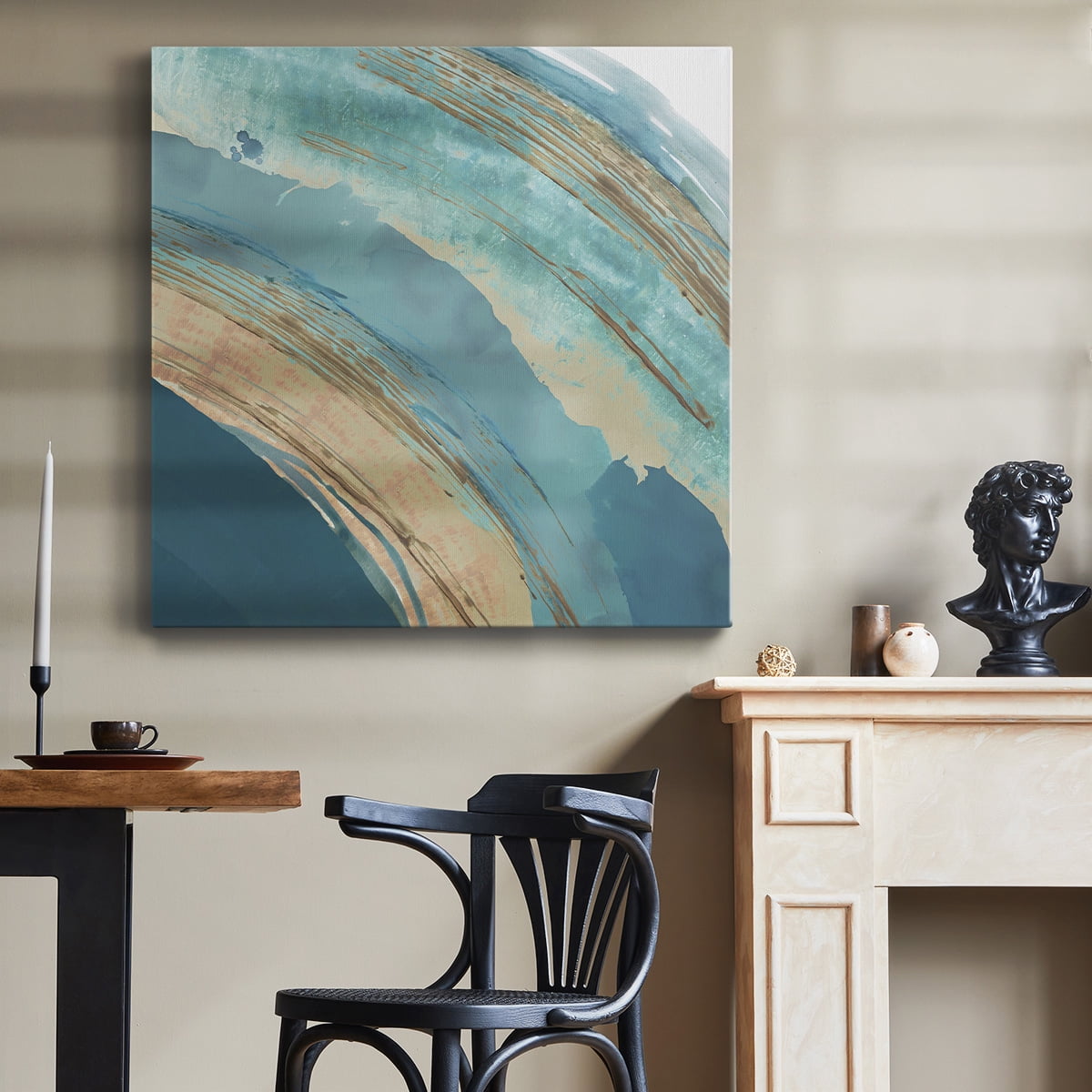 Wexford Home Making Blue Waves III-Premium Gallery Wrapped Canvas, 40" x 40" - Ready to Hang