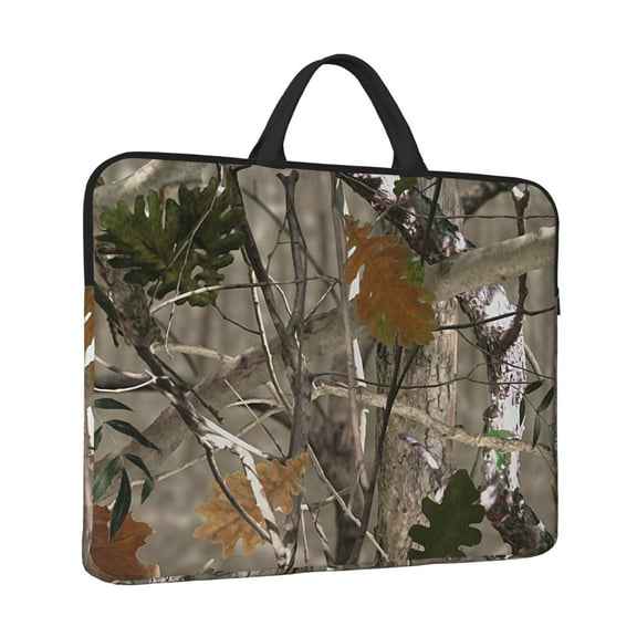 Laptop Sleeve Bag For Men Women 14inch Waterproof Durable Protective Computer Carrying Cover Handle Laptop Case Bag Realistic Forests Camouflage Pattern Tree