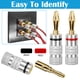 thumbnail image 4 of Conector tipo banana chapado en oro de 24 k de la serie Nakamichi Excel, calibre 12 AWG - 18 AWG, 4 mm, para altavoces, amplificadores, receptores AV de alta fidelidad, estéreo, cine en, 4 of 7