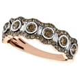 thumbnail image 3 of 14K Rose Gold Baguette & Brown Round Diamond Halo Ladies Wedding Band 1 CT., 3 of 5