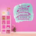 thumbnail image 3 of Girls Ride A Unicorn Motivational Quote Wall Decal Decoration Play With Fairiees Girls Quote Cute Rainbows Butterflies Stars Lasts Years and Easily Removable - Size: 30 In(W) x 30 In(H), 3 of 5